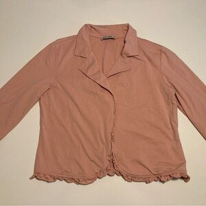 Grace Karin Soft Pink size XL blazer/jacket with ruffle hem